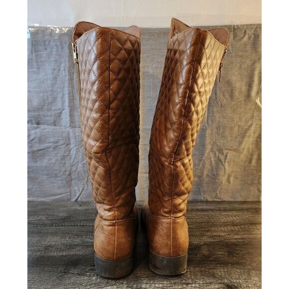 Dexflex Comfort Women's Knee High Riding Boots Faux Leather Brown Size 9W - Picture 3 of 9